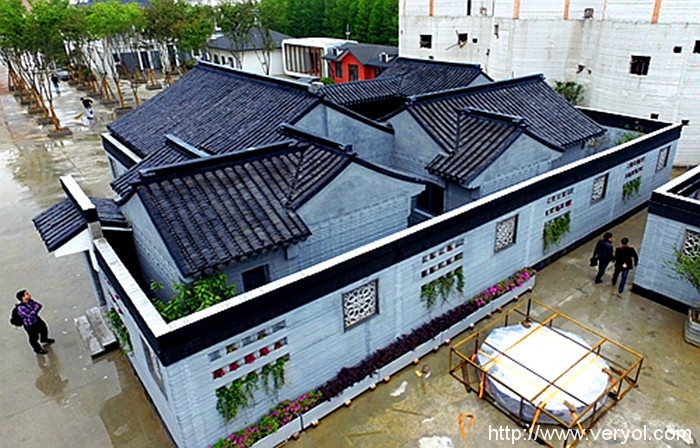 變廢為寶!上海一公司用垃圾尾礦3D打印出“庭院別墅”(圖1) a