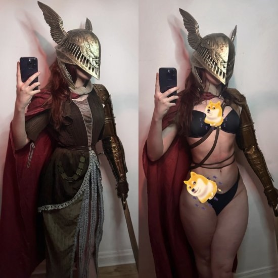 同一角色兩套穿搭！美女COS老頭環人物反差感十足
