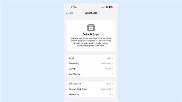 告別限制！蘋果iOS 18.2開放默認(rèn)應(yīng)用選項(xiàng) 支持更多第三方程序