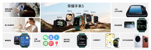 首發(fā)榮耀北斗星定位系統(tǒng)！榮耀手表5正式發(fā)布：售價(jià)999元起