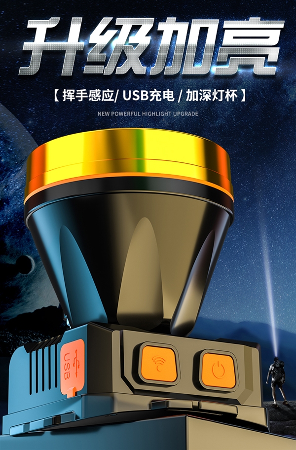 僅限今日：神魚強光頭燈5.8元發車（365天無理由退貨）