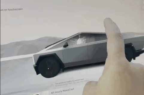 官方整活！特斯拉Cybertruck車機“砸玻璃”彩蛋曝光