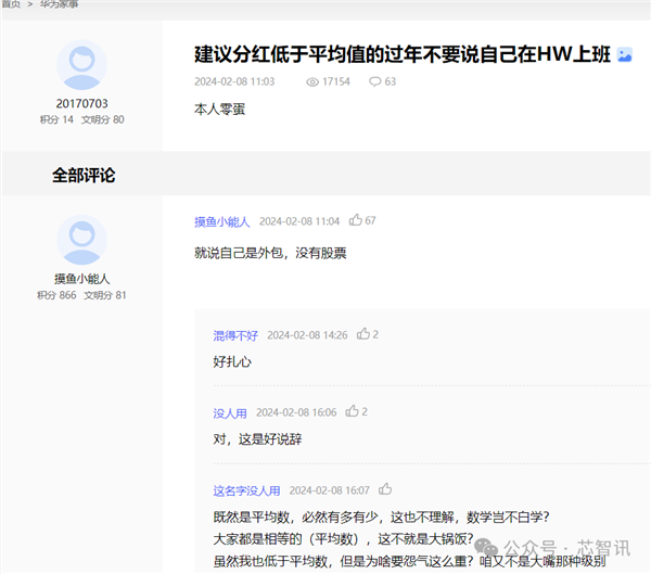 人均分紅55萬元 疑華為員工吐槽：10年老員工才能拿的到！