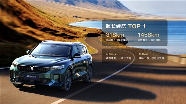 純電續航最長的混動SUV！嵐圖FREE 318上市：21.99萬起
