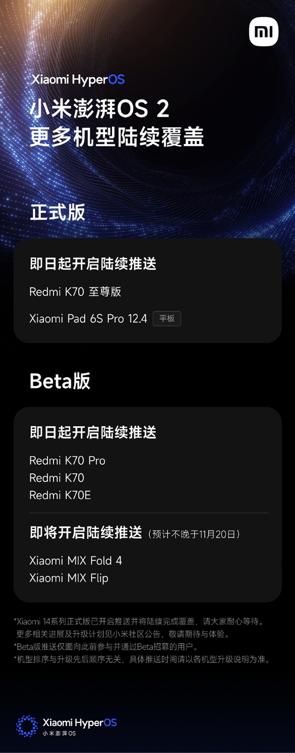 更絲滑流暢！Redmi K70至尊版今起推送小米澎湃OS 2正式版升級