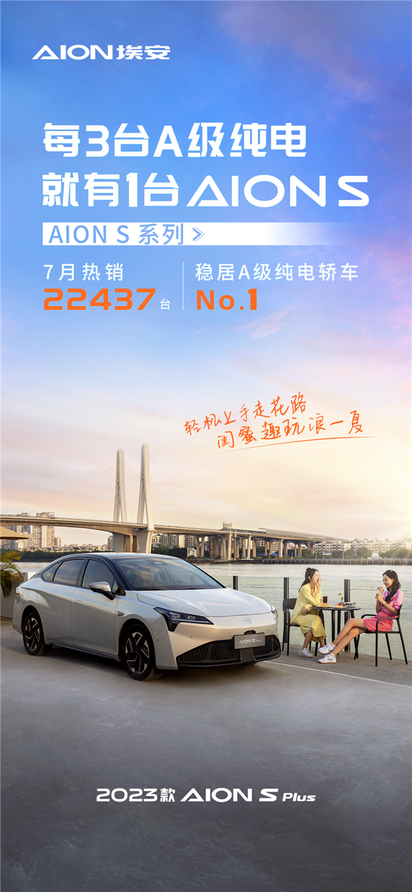 22437臺 廣汽埃安AION S系列斬獲A級純電轎車6連冠！