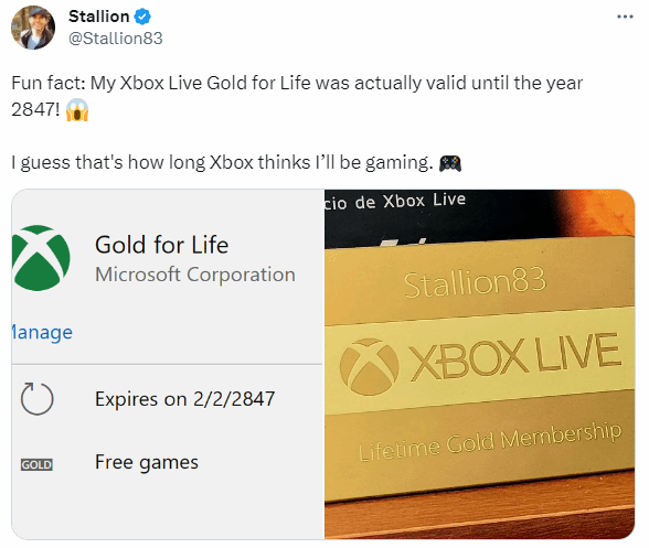 微軟宣布砍掉Xbox金會員：硬核玩家曬出824年會員資格