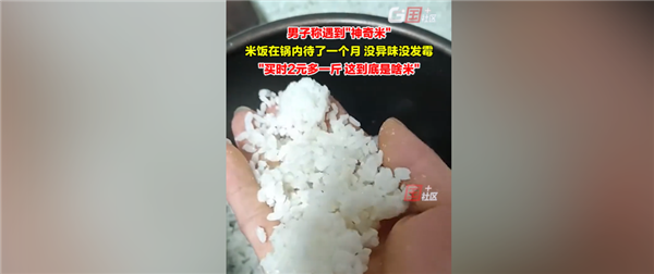 男子稱買到神奇大米：煮好1個(gè)月沒異味 更沒變質(zhì)