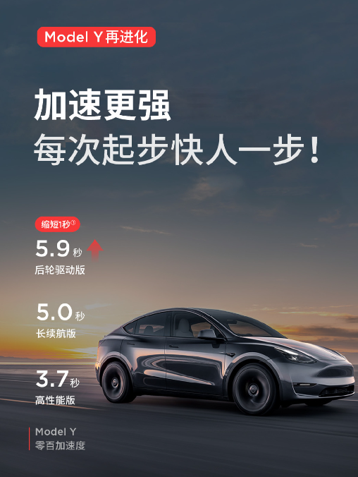 26.39萬元起！特斯拉新款Model Y上市：新增多色氛圍燈、零百加速5.9秒