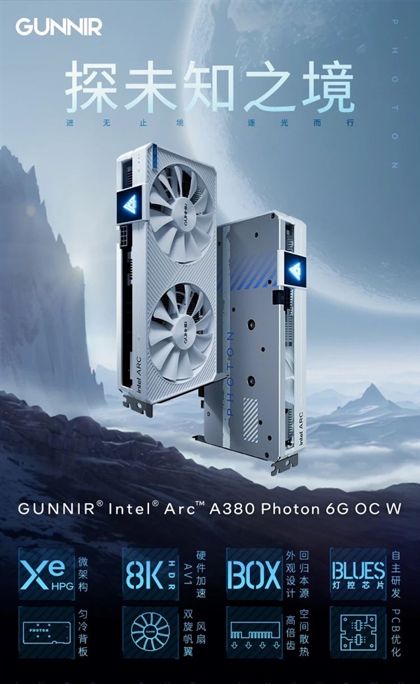 藍戟發(fā)布第一款白色的雙風扇顯卡：A380 Photon只需899元