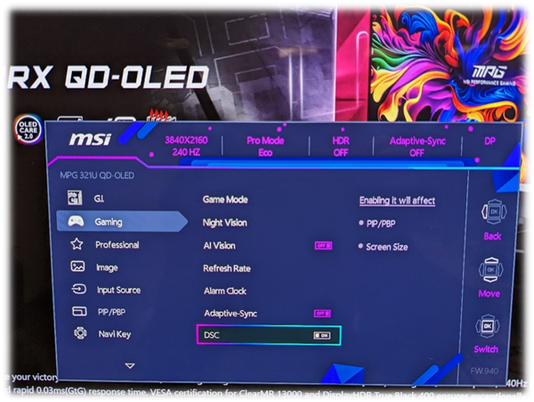 微星宣布QD-OLED顯示器可自行進行固件升級