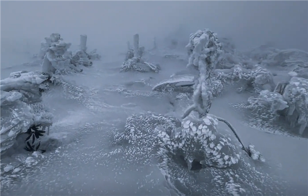 男子獨(dú)自上山看雪發(fā)現(xiàn)“冰封秘境”：越走心越慌