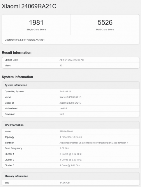 Redmi Turbo3跑分出爐：單核秒殺驍龍8 Gen2 配16GB RAM