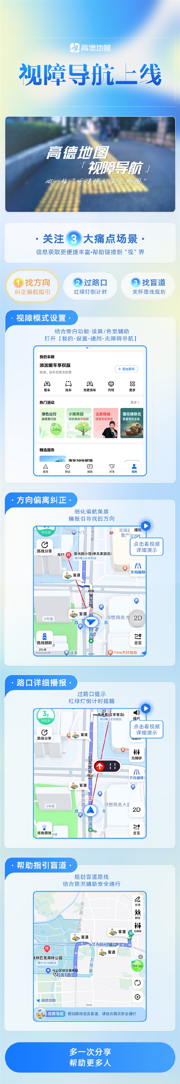 高德地圖宣布升級無障礙導航功能：優(yōu)先規(guī)劃含盲道路線